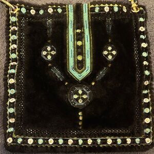 Elegant Brown and Gold Tory Burch Embellished Shearling Shoulder Bag